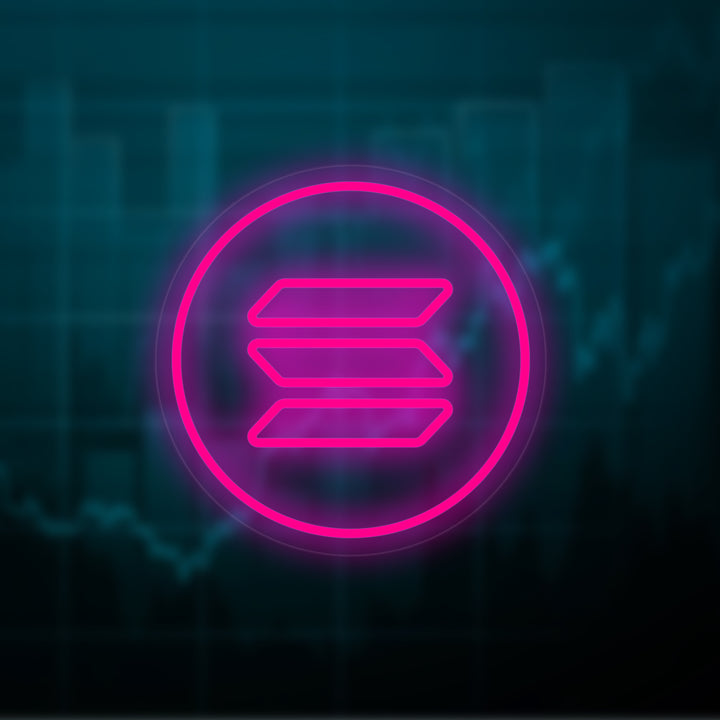 "Solana Sol-Logo" Neonschrift