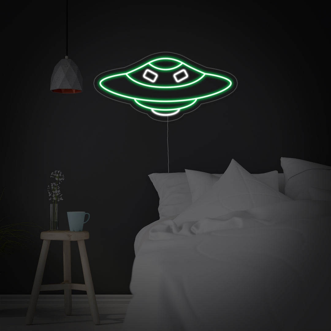 "Raumschiff UFO" Neonschrift