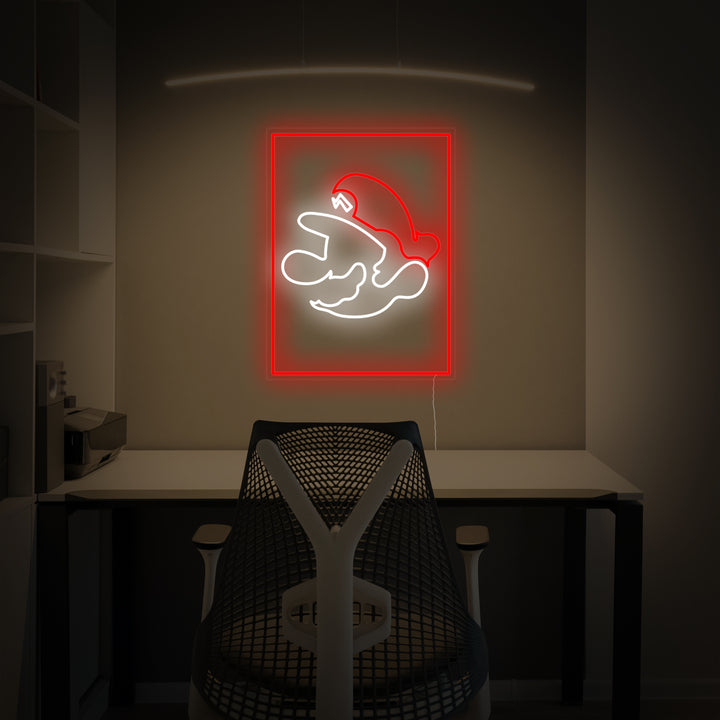 Retro Gaming Sprung-Figur Neonschild