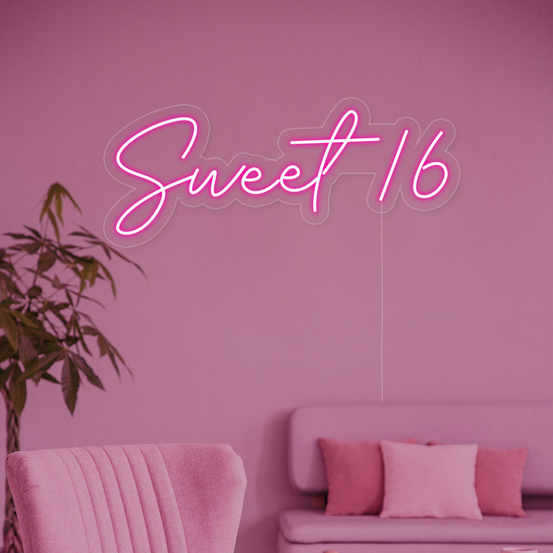 "Sweet 16" Neonschrift