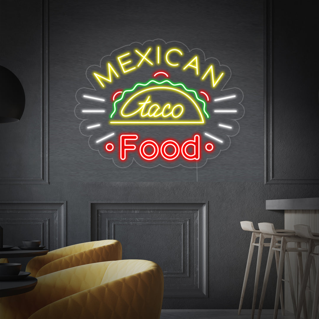 "Taco On Mexican Food" Neonschrift