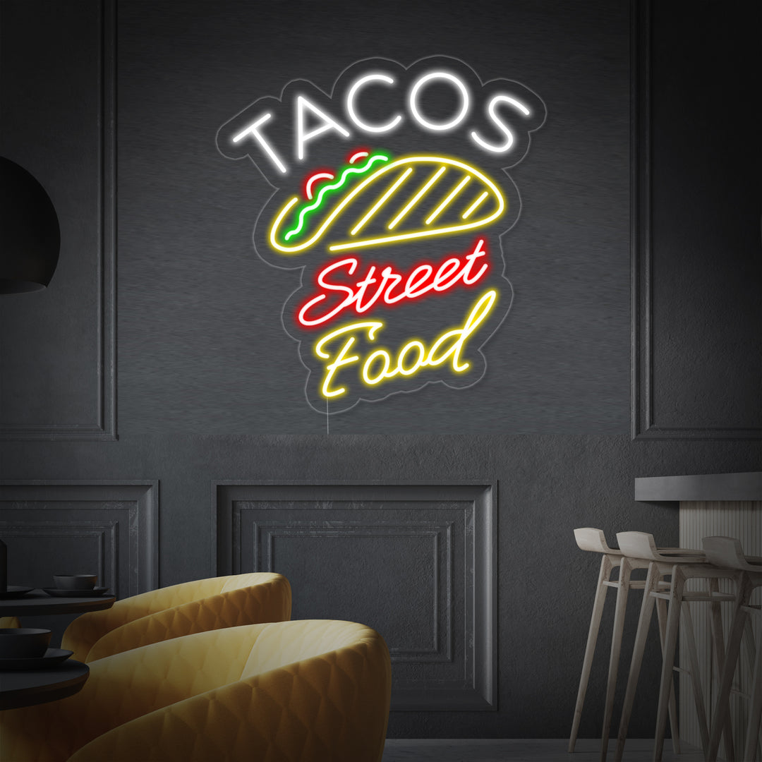 "Tacos Sweet Food" Neonschrift