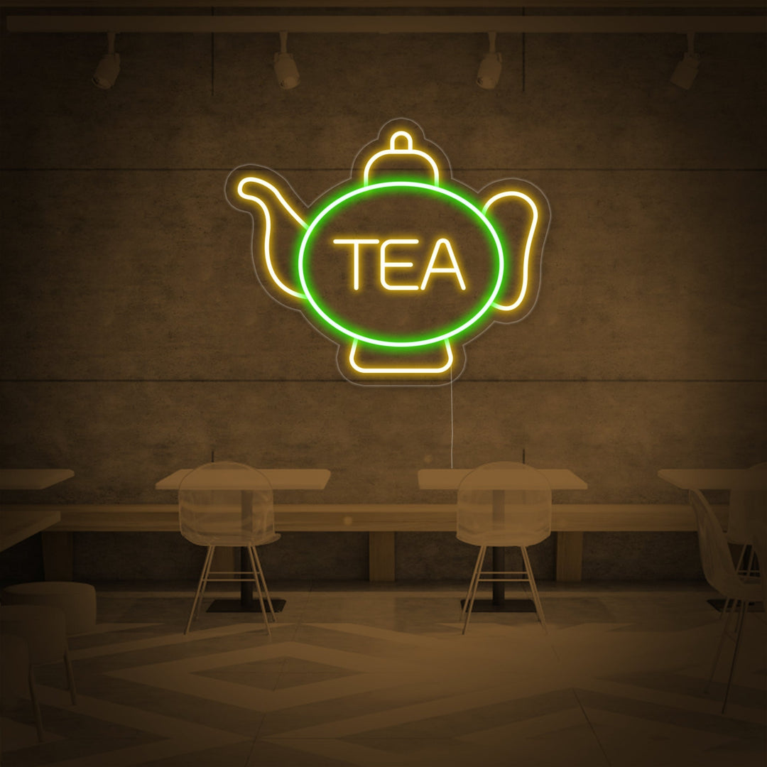 "Tea, Teetasse" Neonschrift