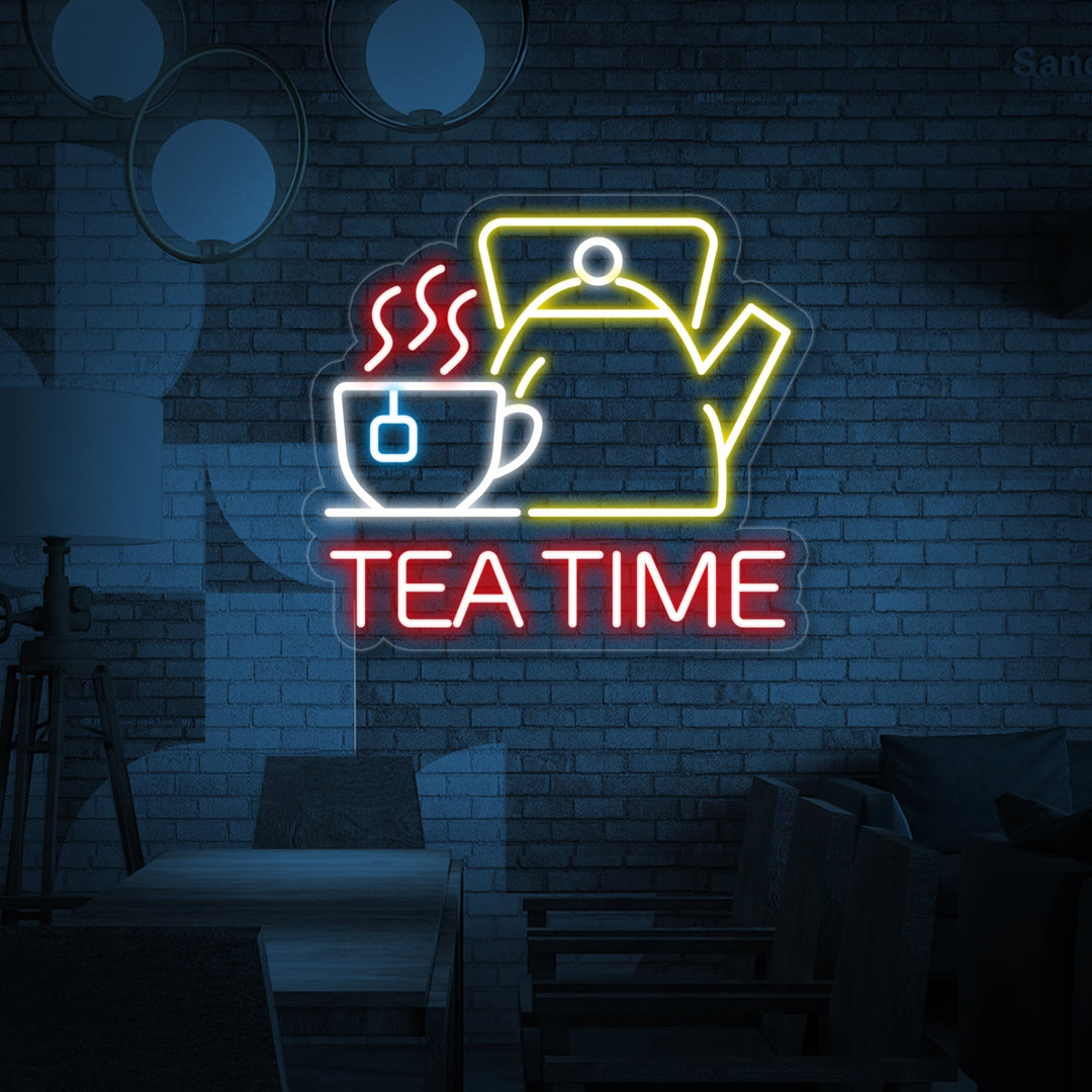 "Tea Time" Neonschrift