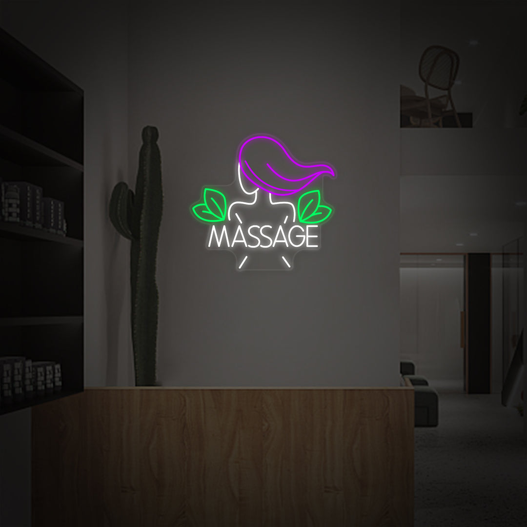 "Thai-Massage Schönheitssalon" Neonschrift