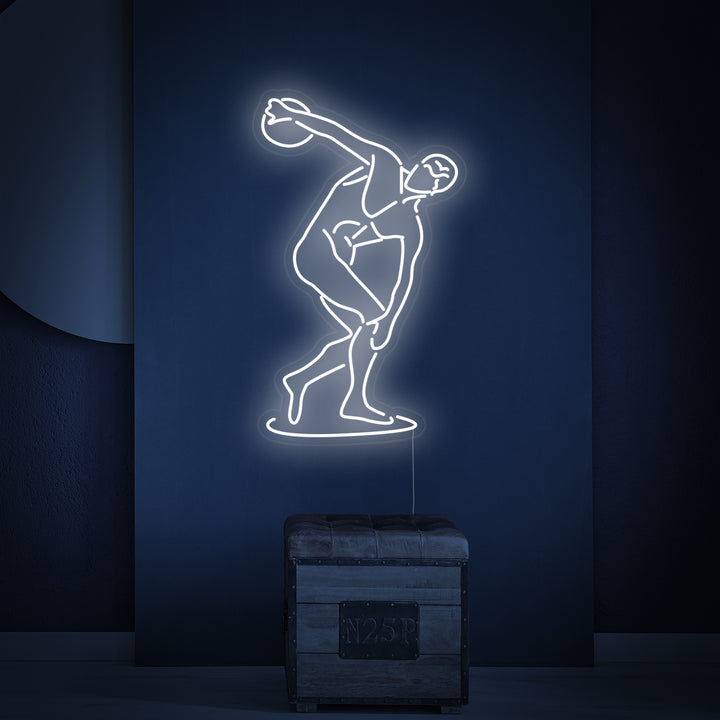 "Der Diskobolus Von Myron" Neonschrift