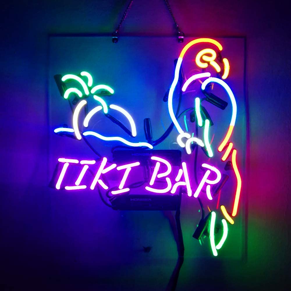 "TIKI Bar, Papagei" Neonschrift