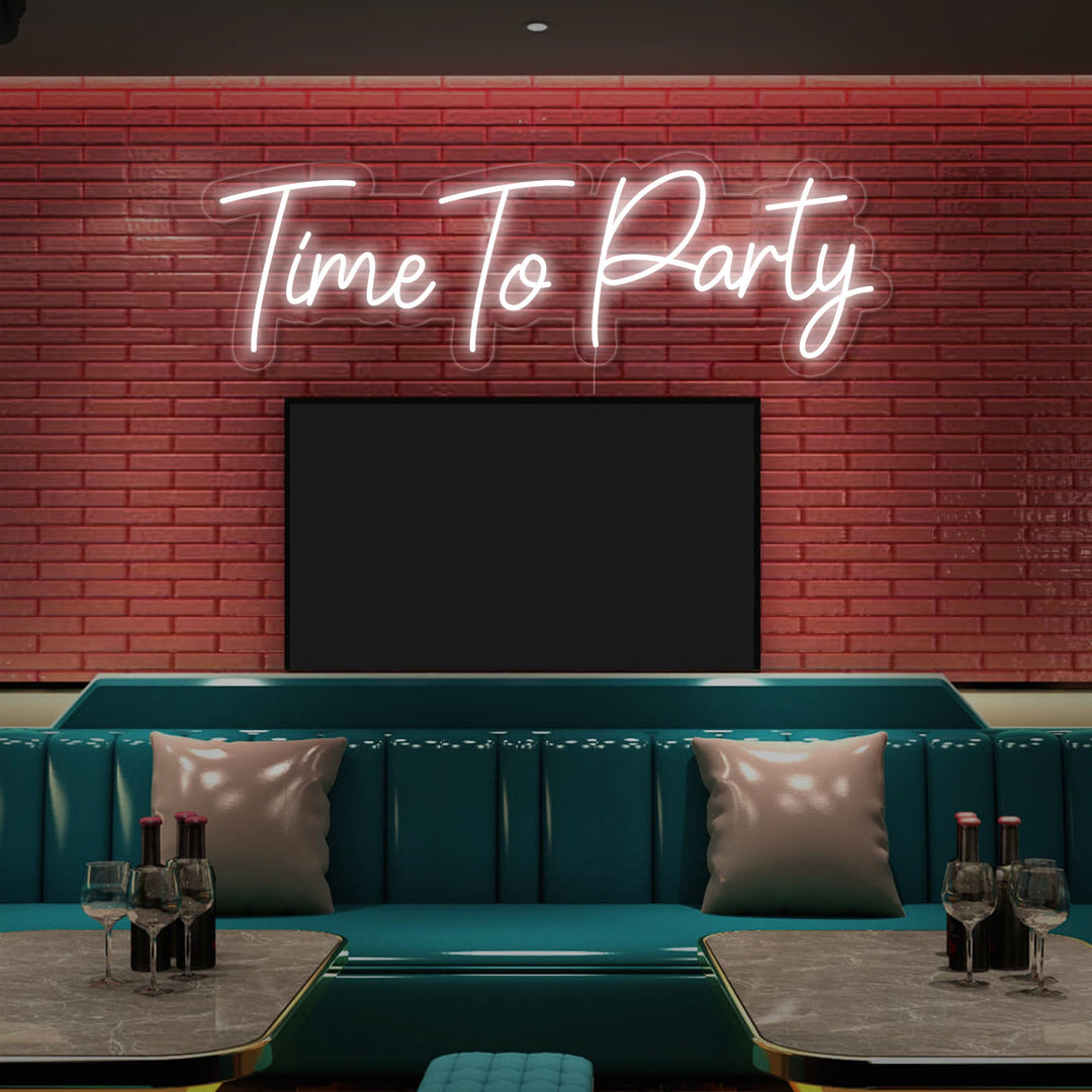 "Time To Party" Neonschrift