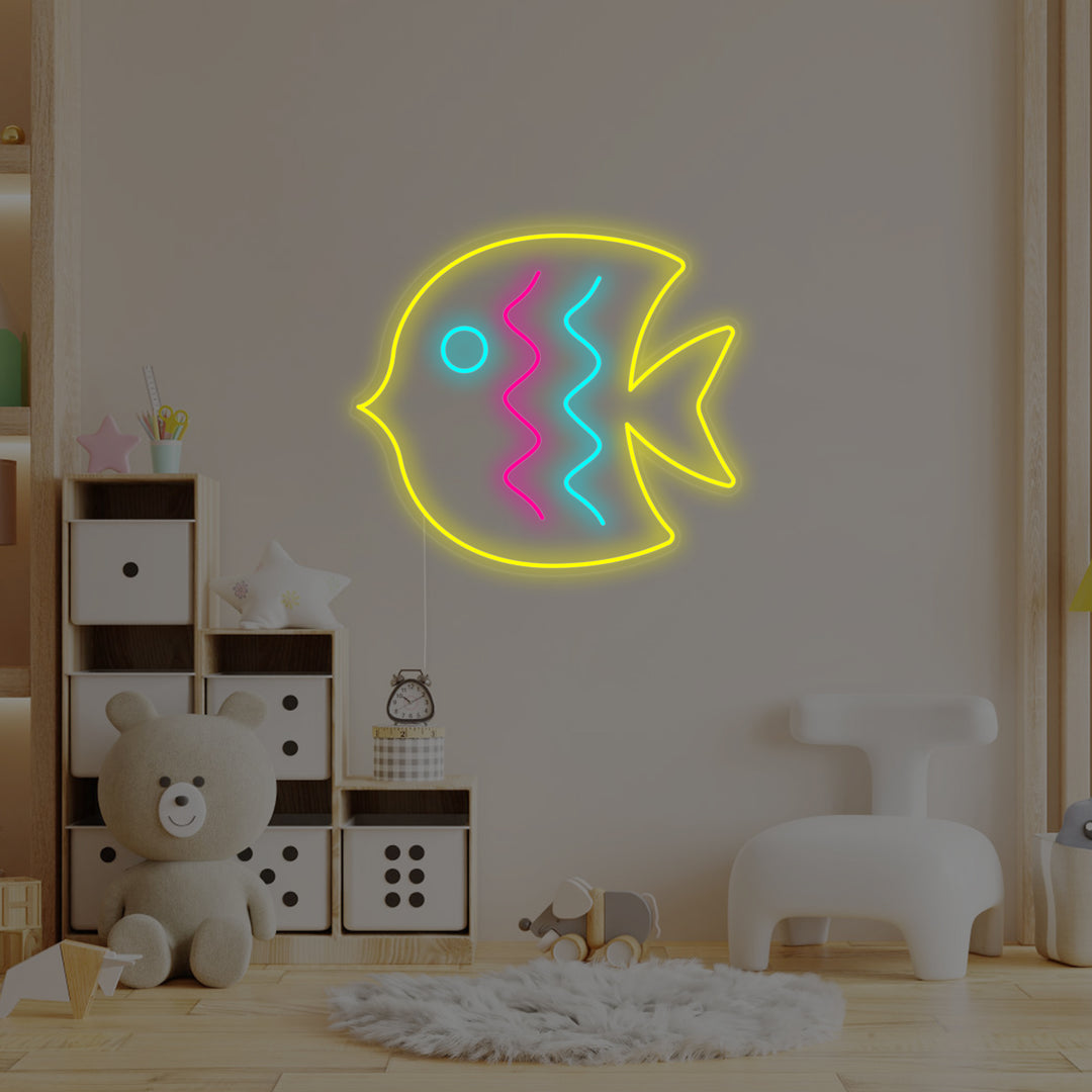 "Tropische Fische, Kinderzimmerdekoration" Neonschrift