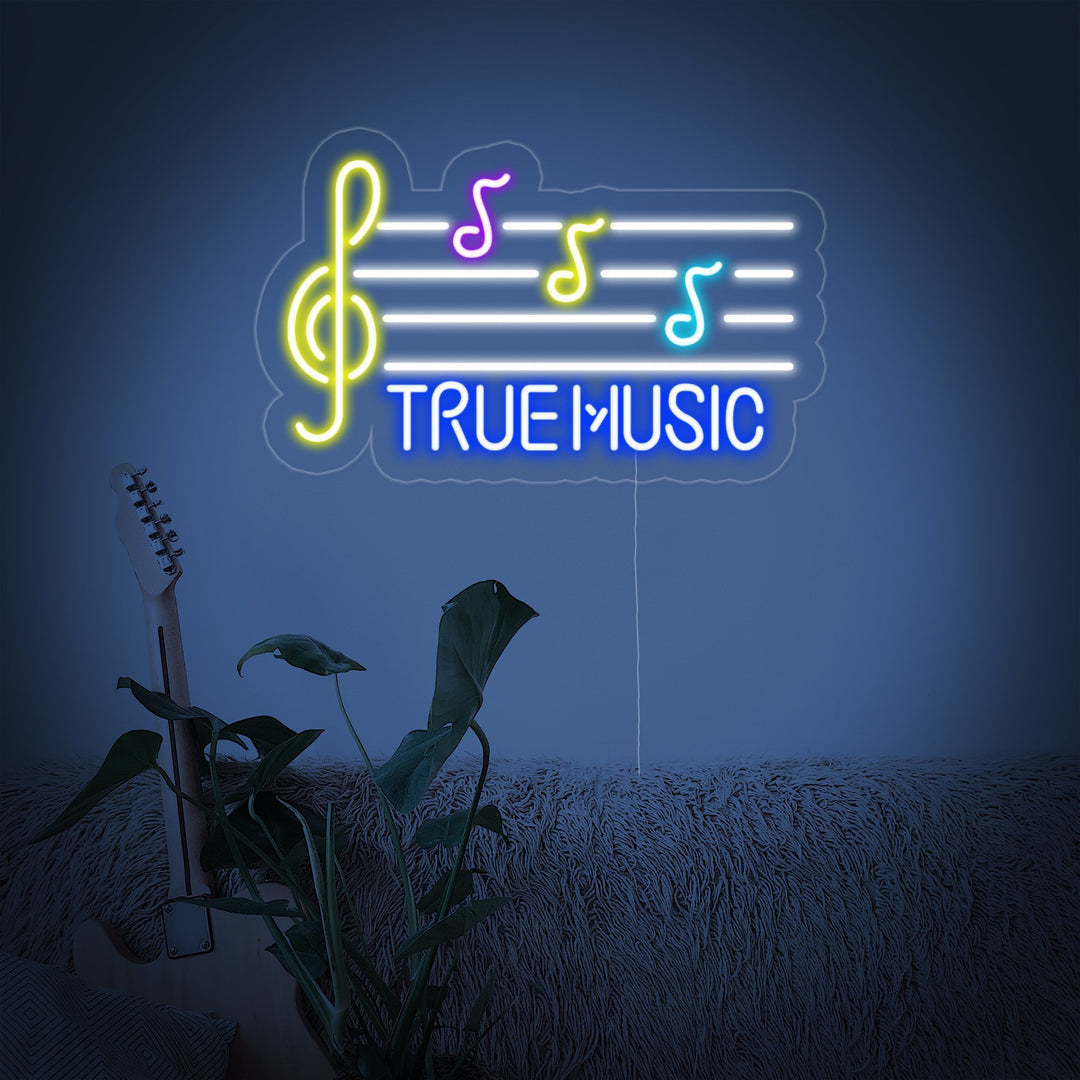 "True Music" Neonschrift