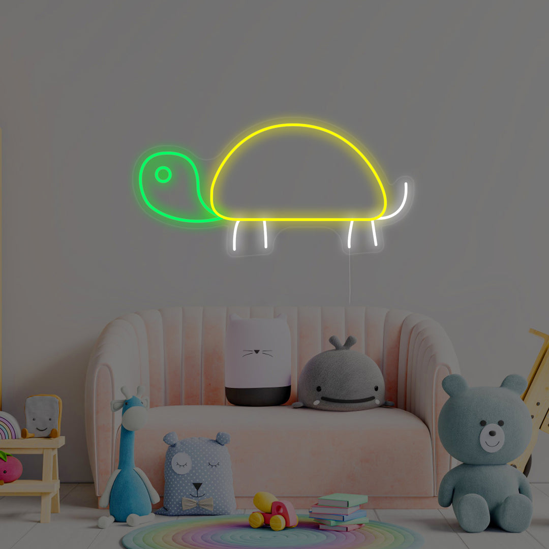 "Schildkröte, Kinderzimmerdekor" Neonschrift