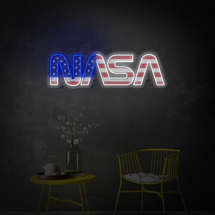 "USA Flagge -geformtes NAS -Logo" UV-bedrucktes LED-Neonschild