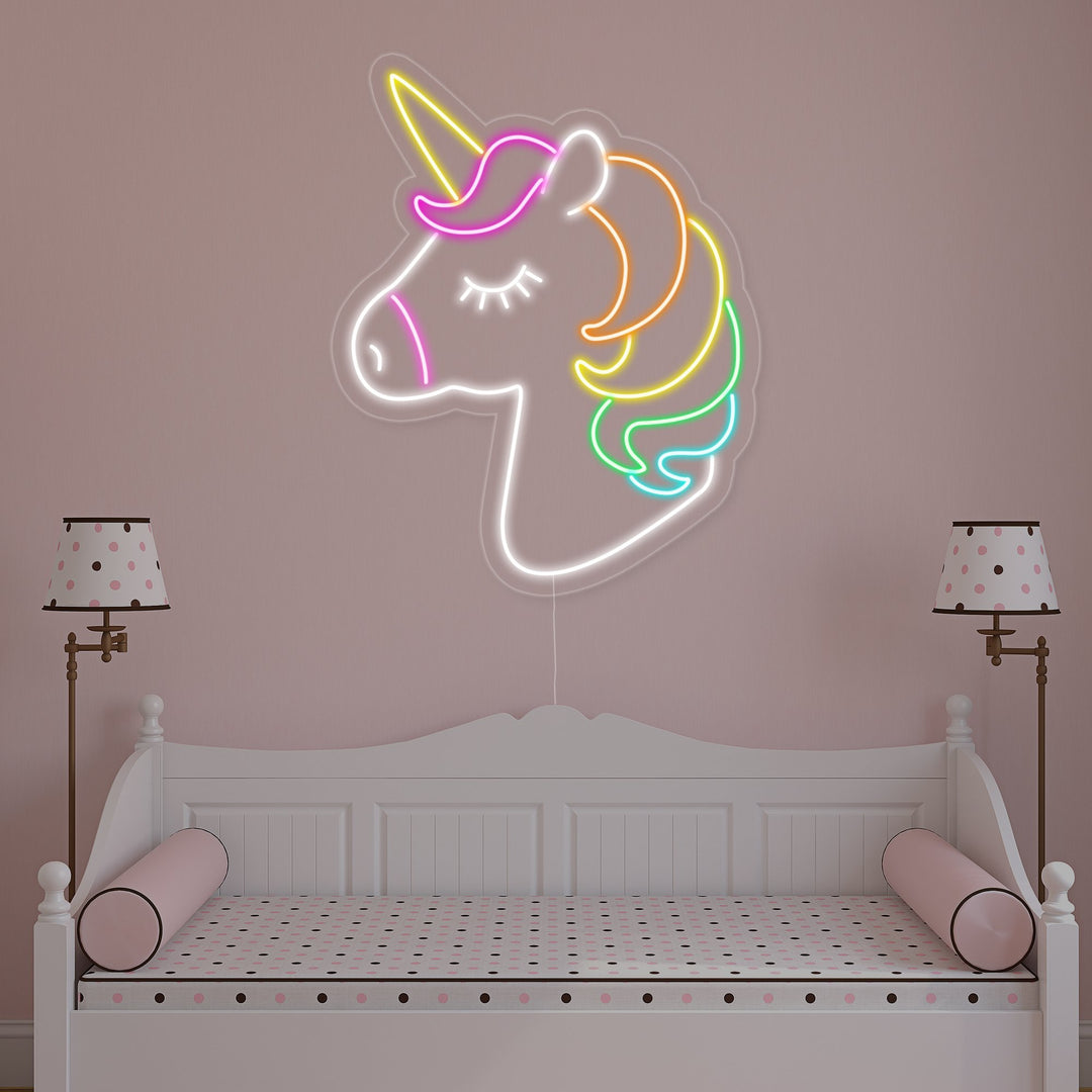 Einhorn Neonschrift, Einhorn Leuchtschild, Einhorn Leuchtreklame