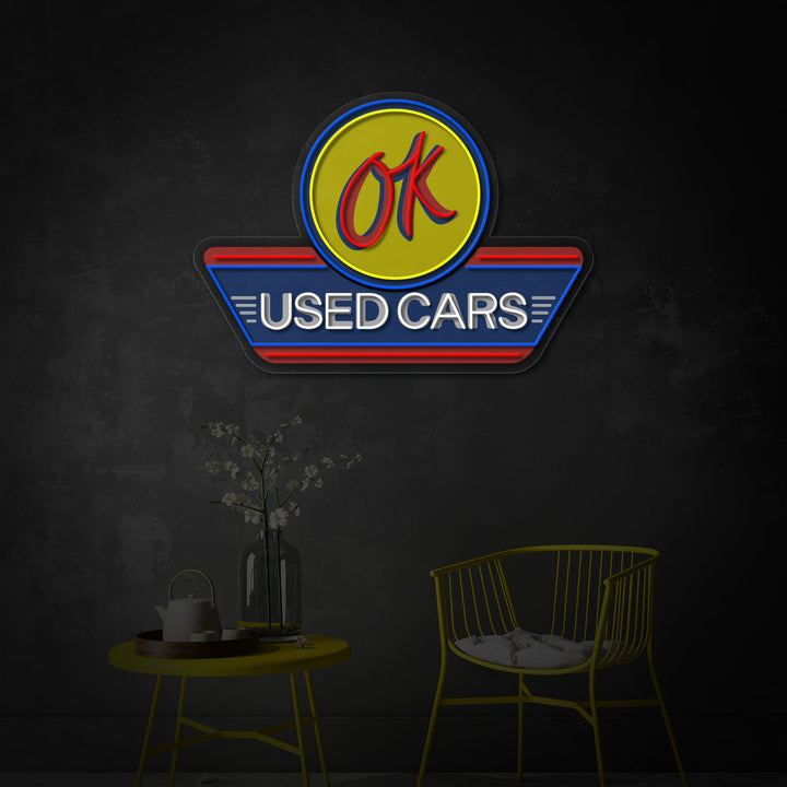 "Used Cars, Auto -Service -Logo" UV-bedrucktes LED-Neonschild