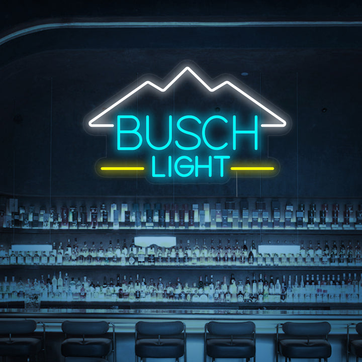 "Vintage Busch Light Bierbar" Neonschrift
