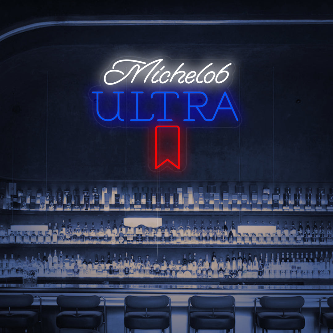 "Vintage Michelob Ultra Bierbar" Neonschrift