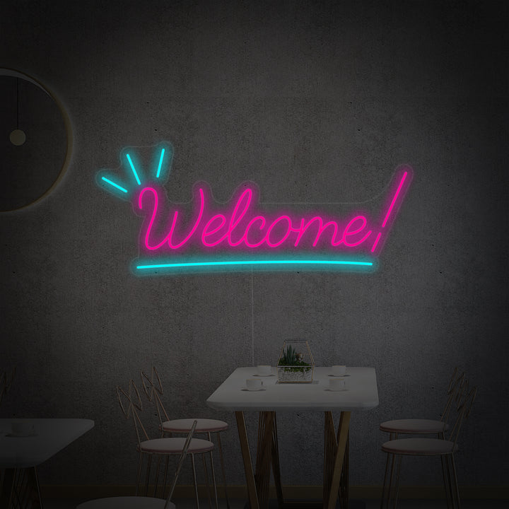 "Welcome" Neonschrift