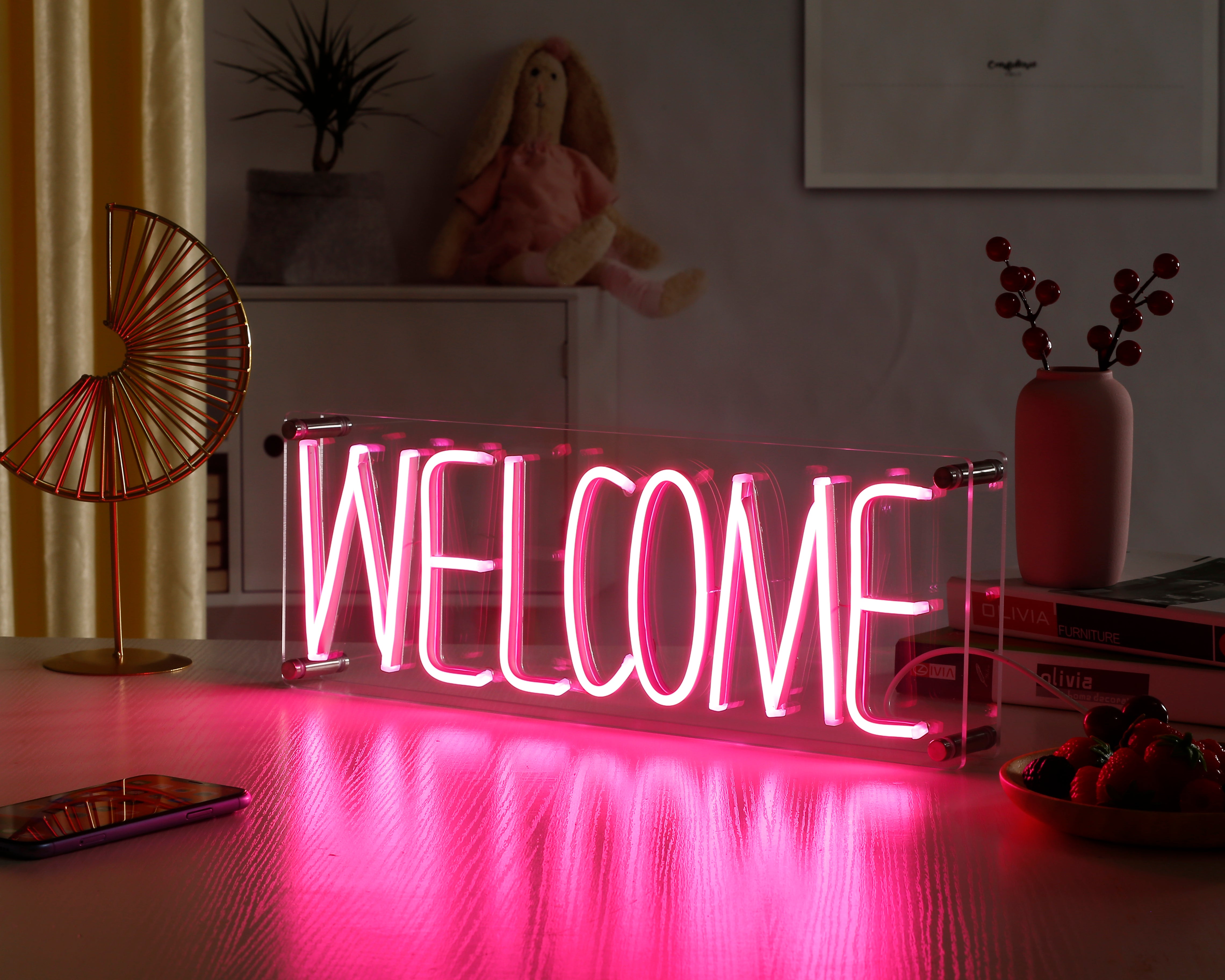 "Welcome" Desk LED Neonschrift