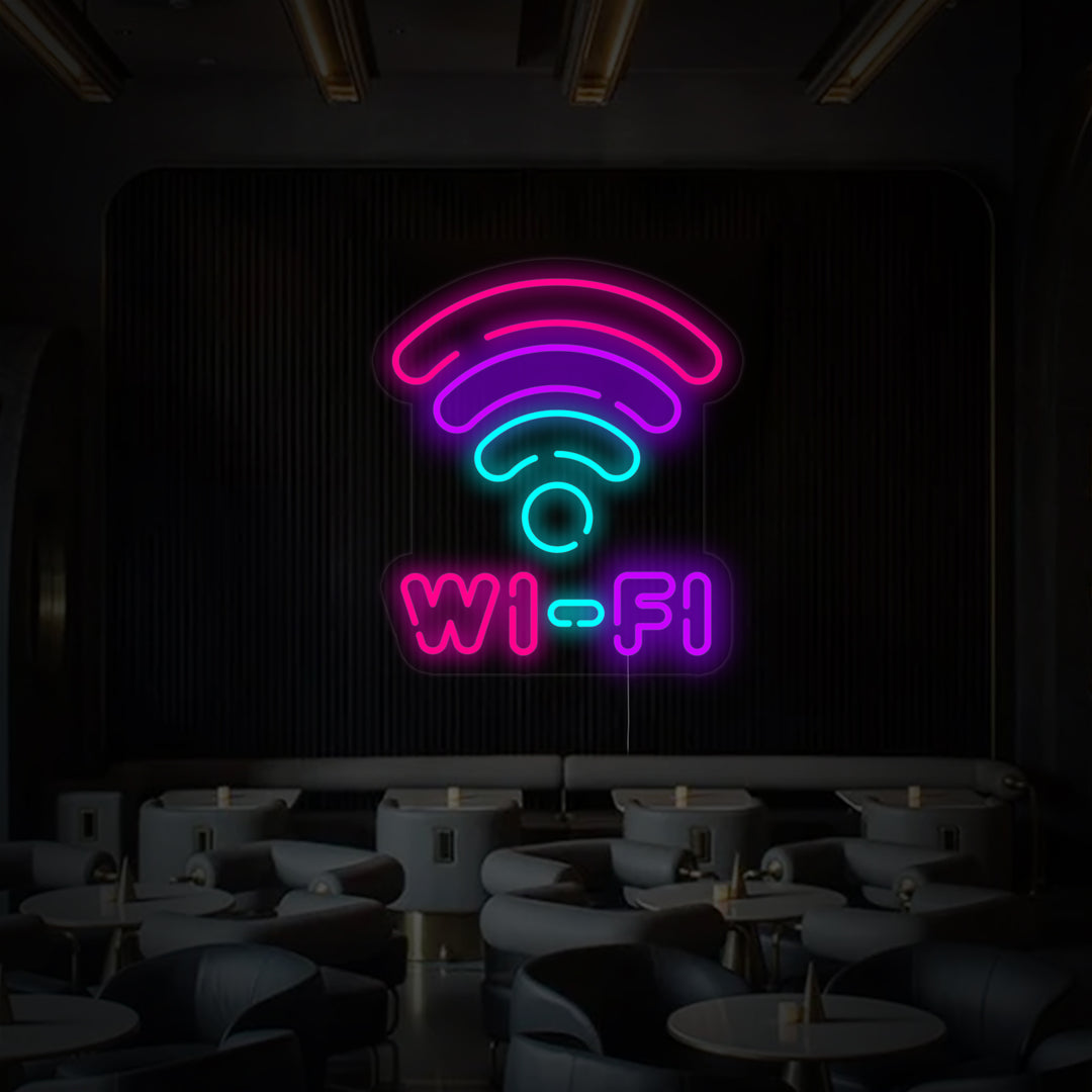 "Wifi-Symbol" Neonschrift
