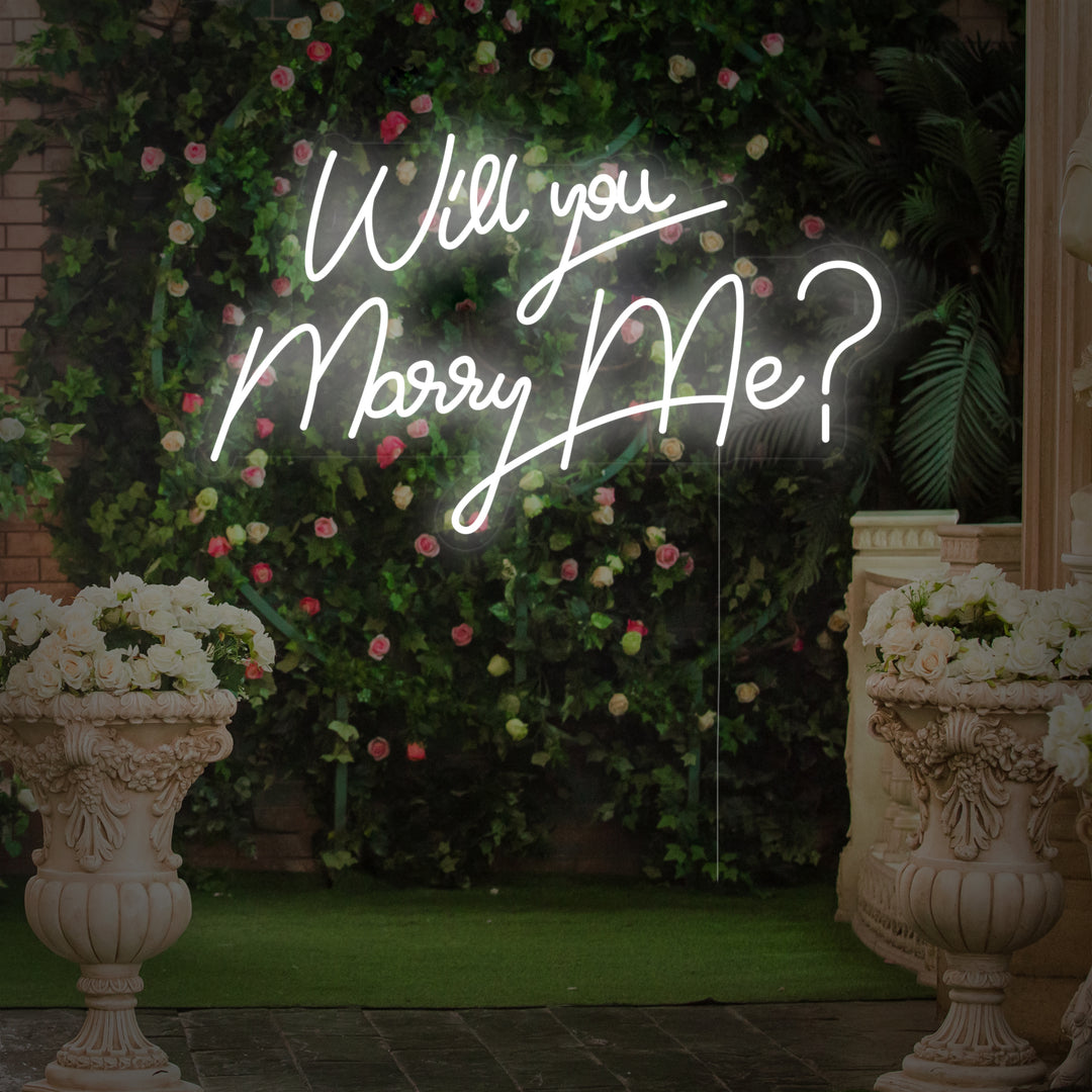 "Will You Marry Me" Neonschrift