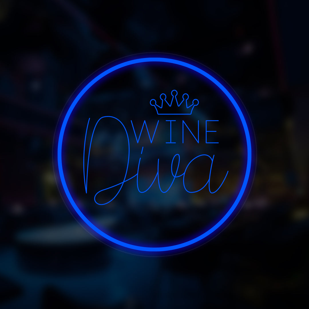 "Wine Diva" Mini-Neonschild