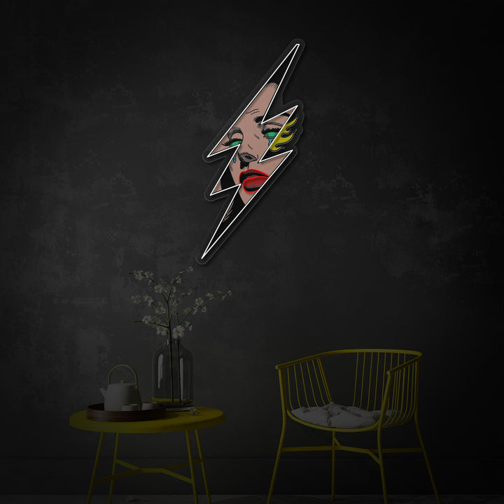 "Frau Blitz" UV-bedruckt LED-Neonschild