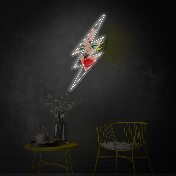 "Frau Blitz" UV-bedruckt LED-Neonschild