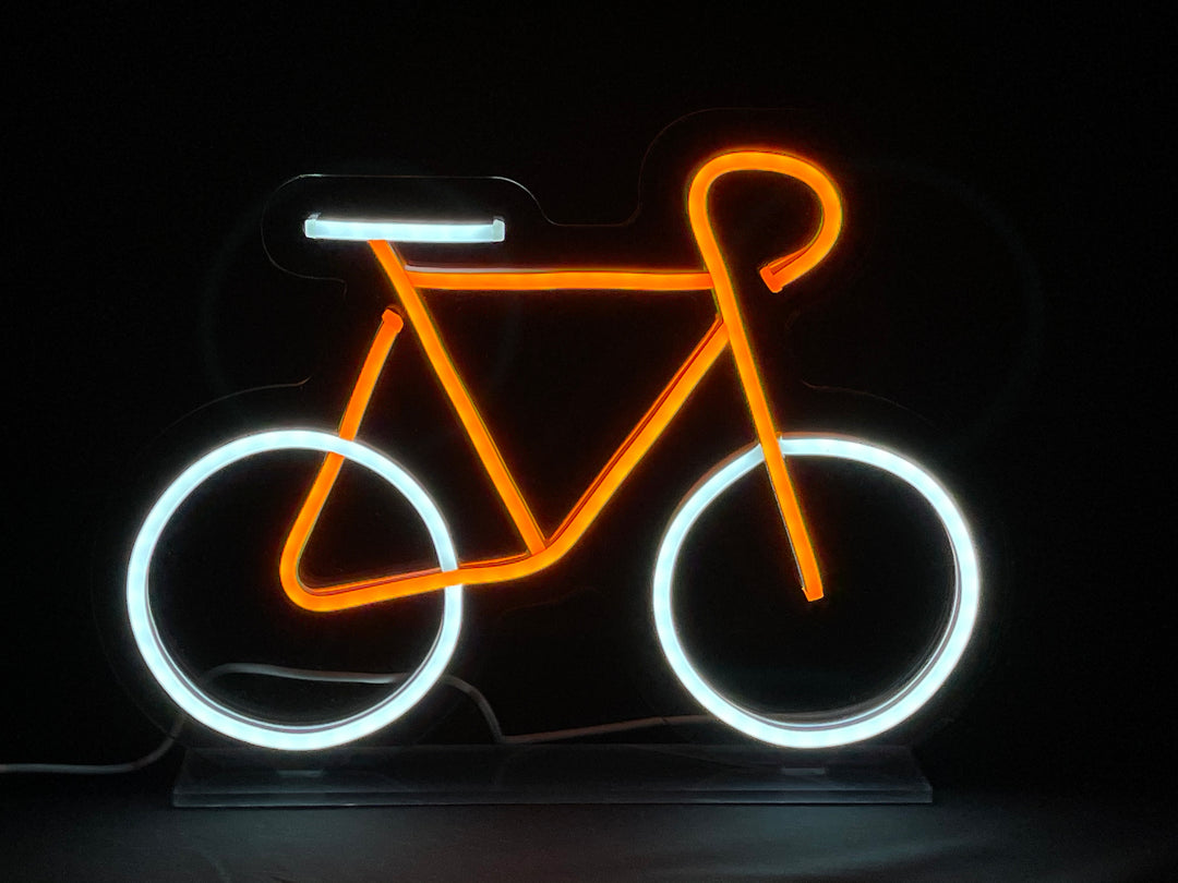 "Gelbes Fahrrad" Schreibtisch LED Neonschrift