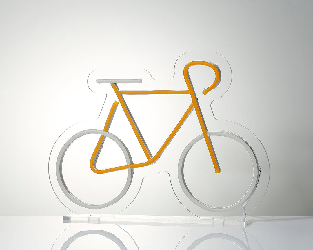 "Gelbes Fahrrad" Schreibtisch LED Neonschrift