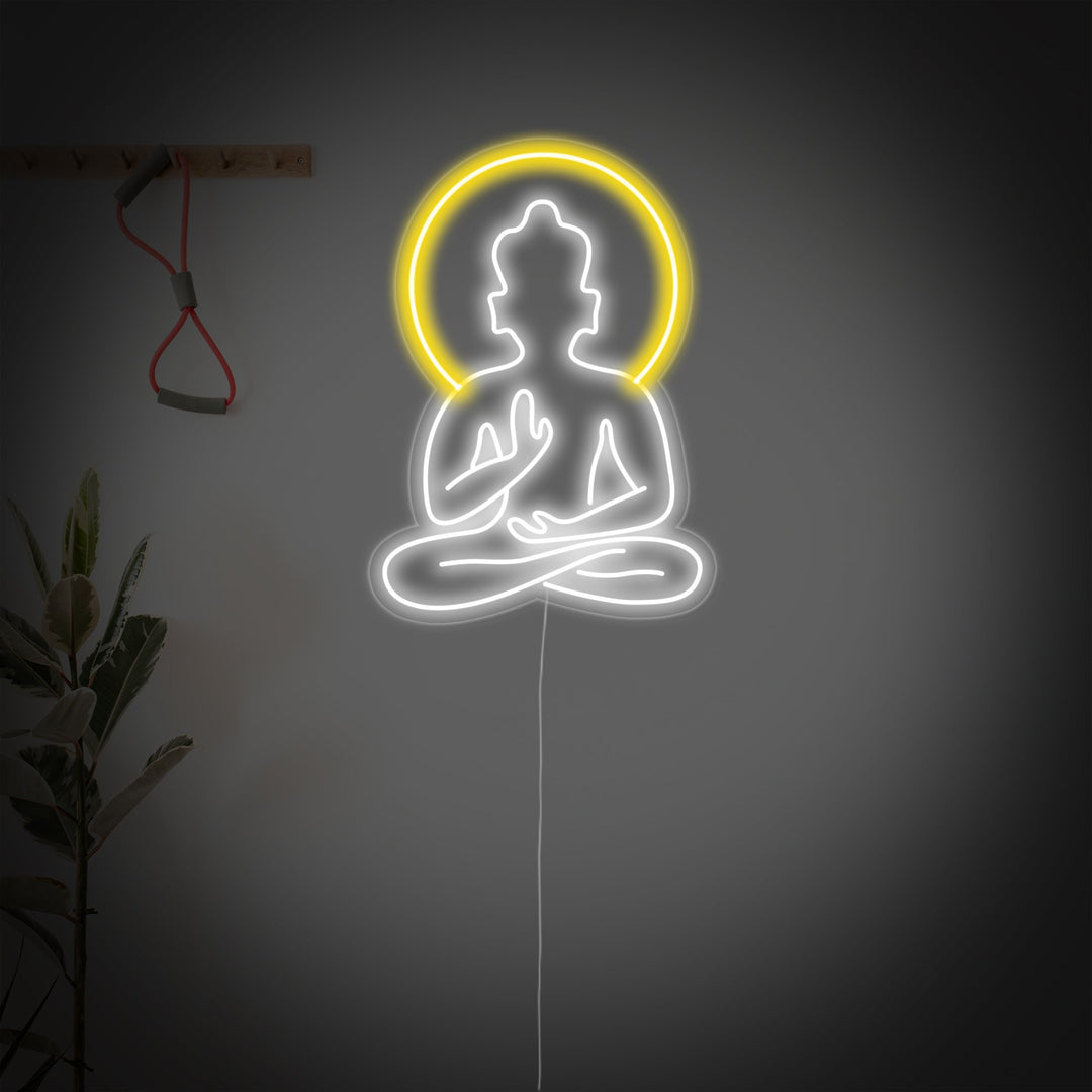 "Yoga Buddha, Yoga Wandkunst, Yoga Dekor" Neonschrift