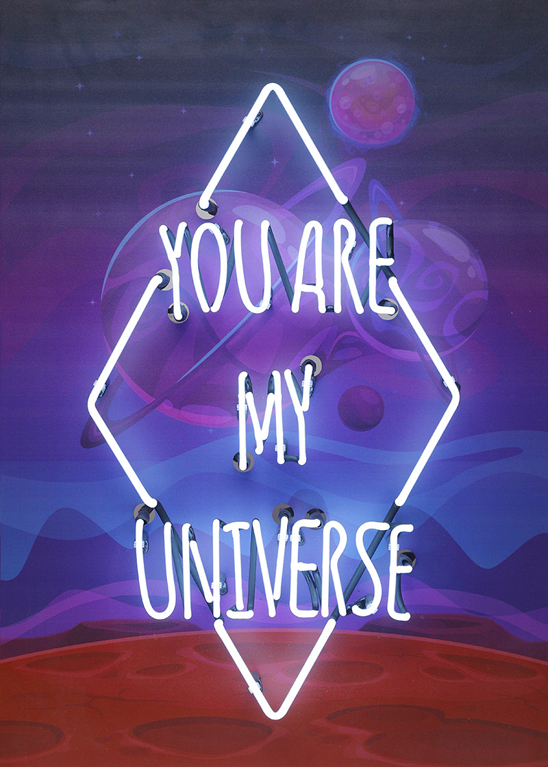 "You Are My Universe" Neon auf Leinwand