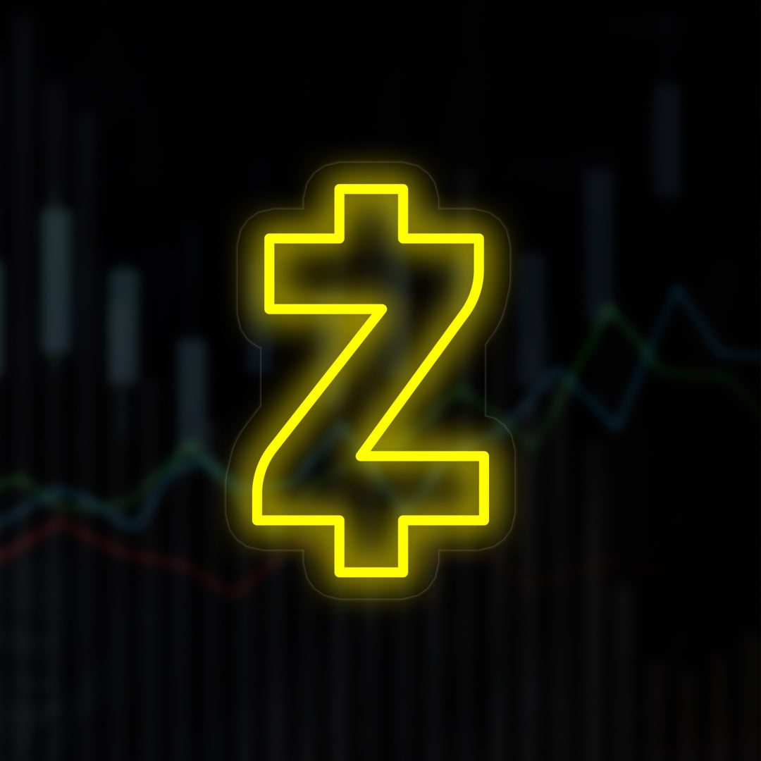 "Zcash Zec-Symbol" Neonschrift