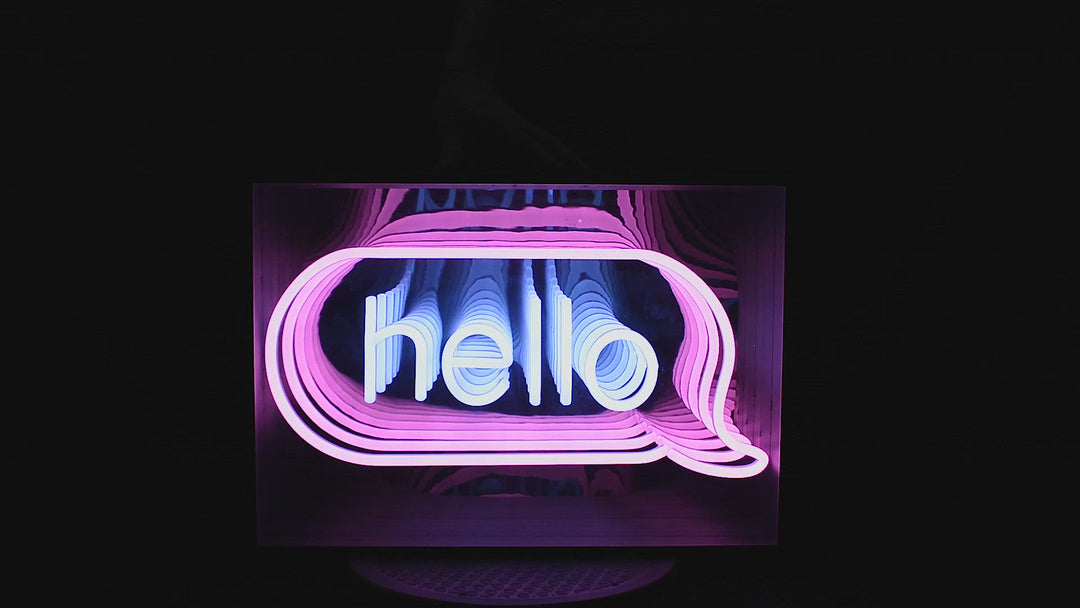 "Hello" 3D Unendlichkeits LED Neonschrift