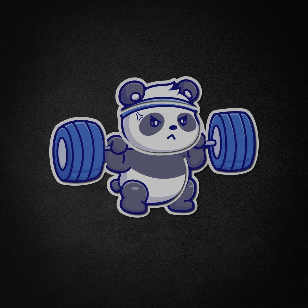 "Niedlicher Panda, der Langhantel hebt, Fitnessstudio, Fitness" Neon Like
