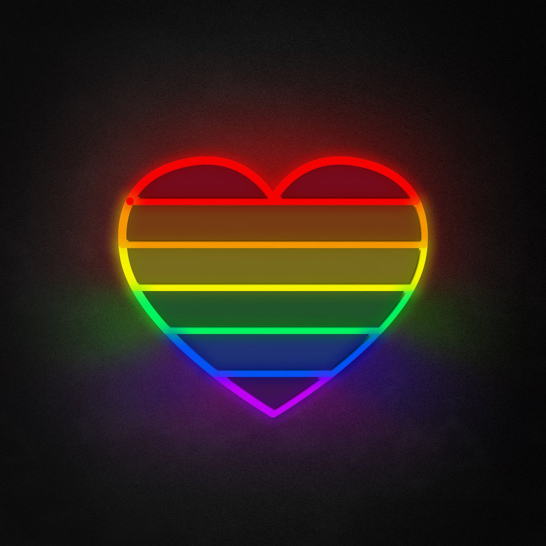 "Gay Pride, Herzform" Neon Like