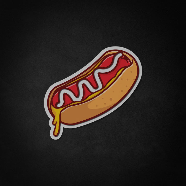 "Hotdog, geschmolzenes Essen" Neon Like