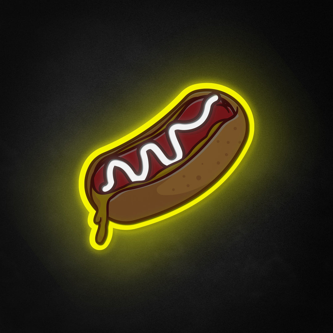 "Hotdog, geschmolzenes Essen" Neon Like