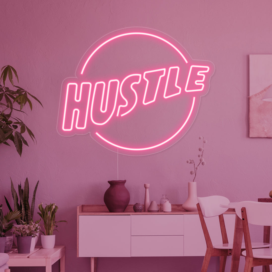 "Hustle" Neonschrift