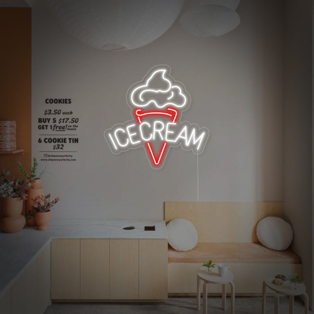 "Ice Cream, Eiscreme" Neonschrift
