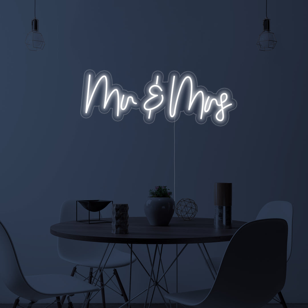 "Mr And Mrs" Neonschrift