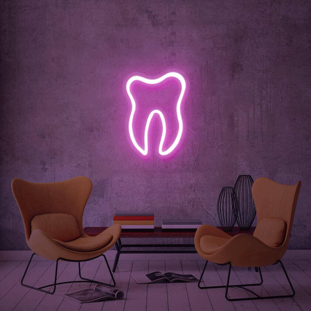 "Zahn" Neonschrift